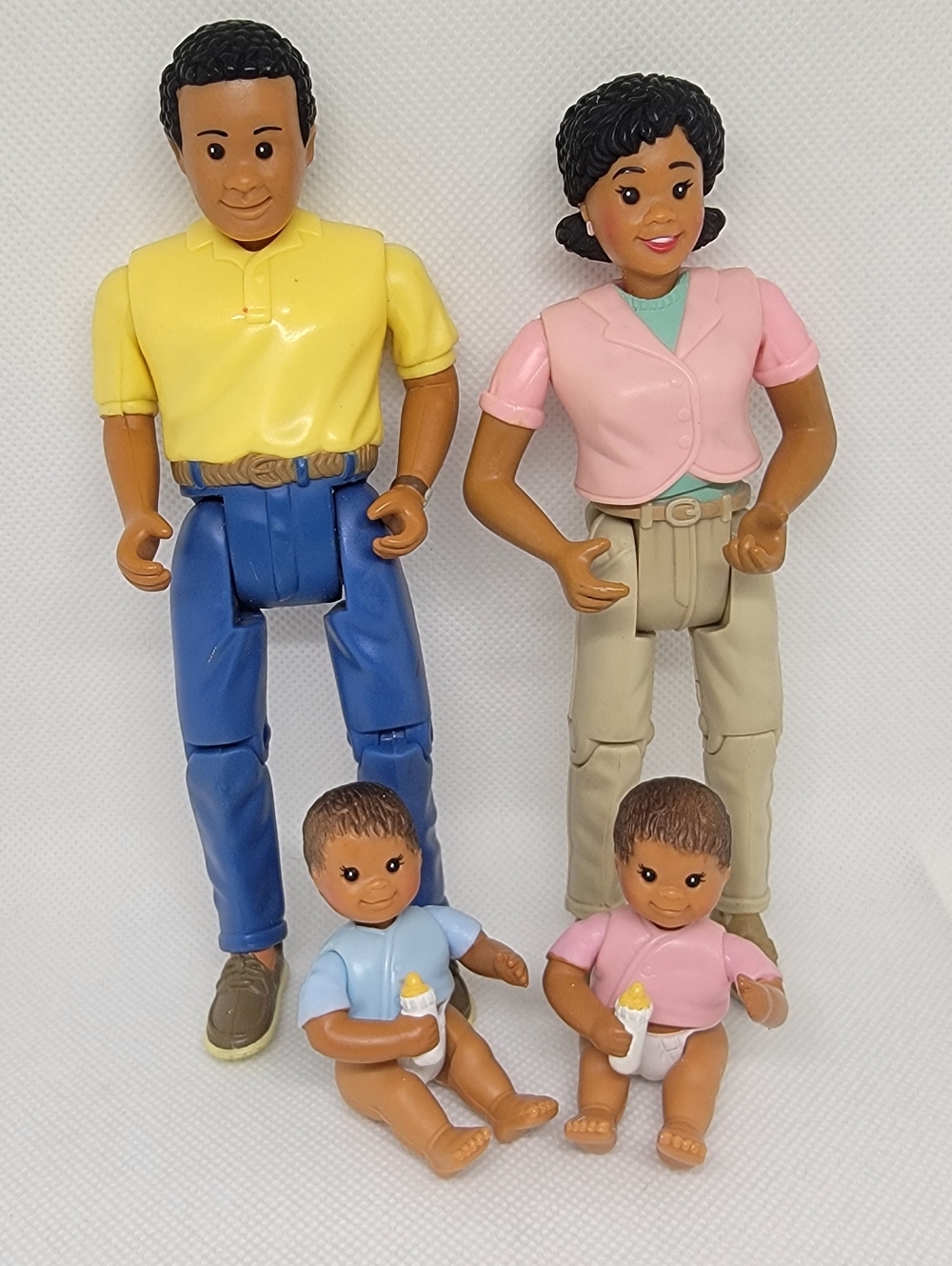 *RARE* VTG 1998 Fisher-Price LOVING FAMILY Set of 4: African-American (AA) Dolls